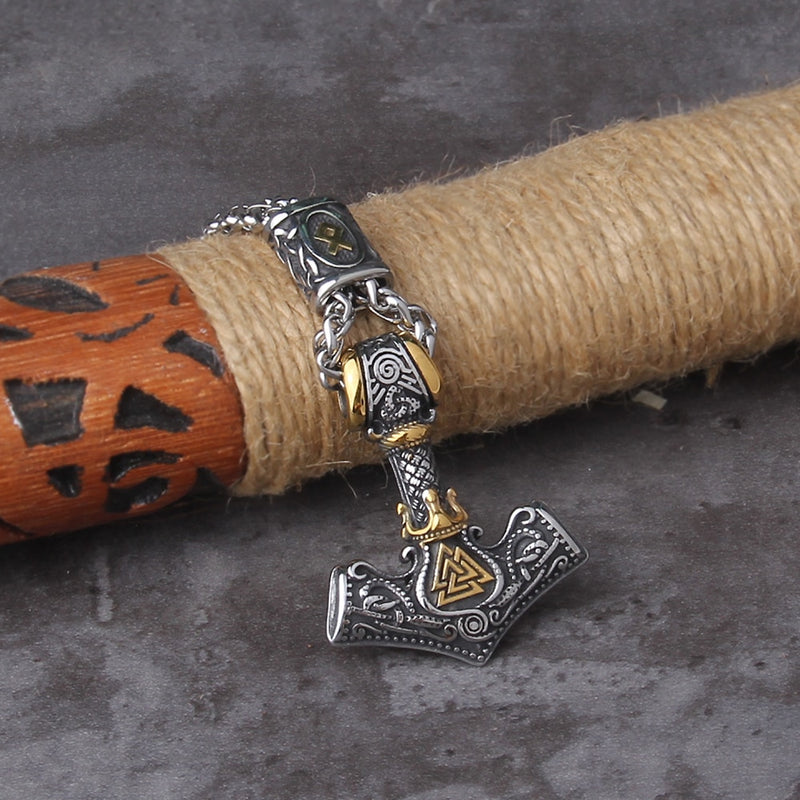 Wrathbringer - Stainless Steel Mjolnir Necklace – Viking Trinkets