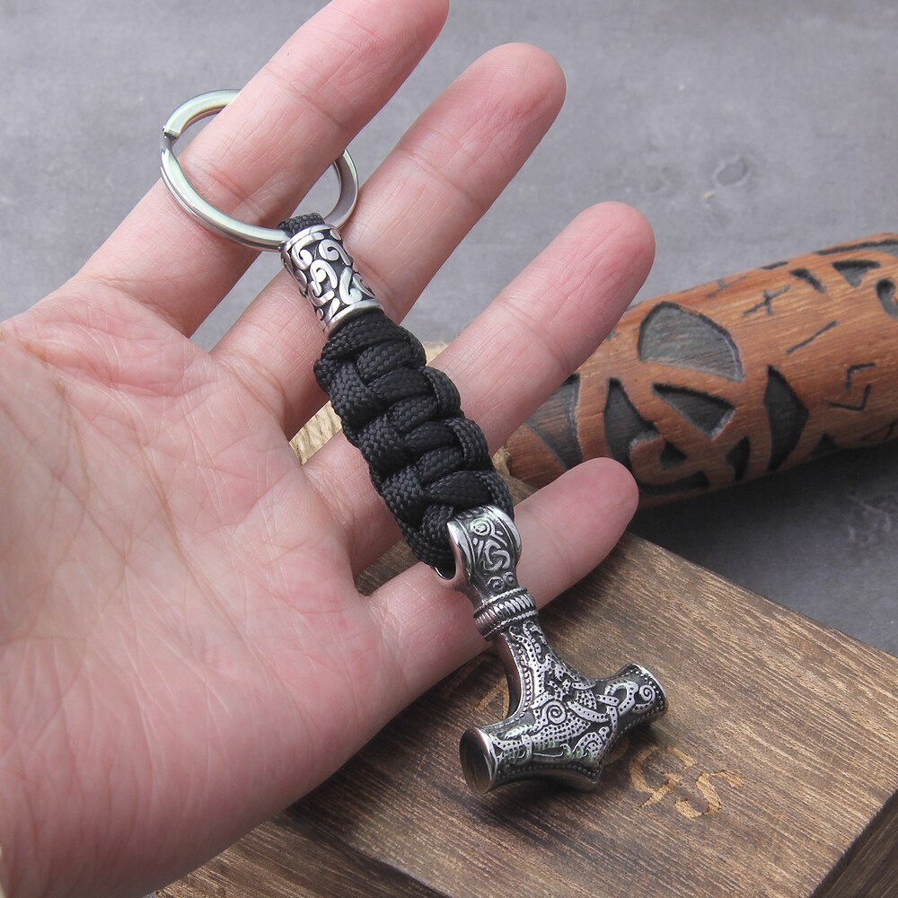 Stormbreaker - Stainless Steel Mjolnir Keyring - Viking Trinkets