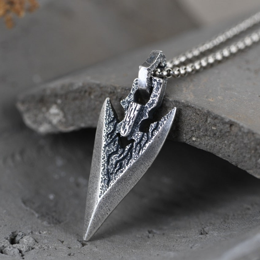 Arrow Of Fate - Sterling Silver Arrow Pendant - Viking Trinkets