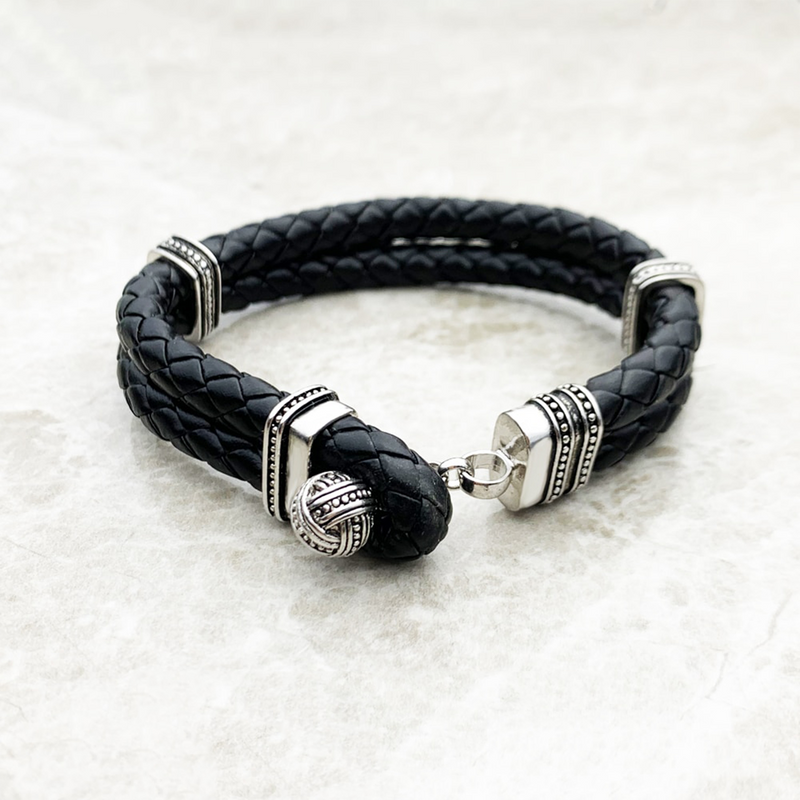 The End Of Lothbrok - Wax Rope Bracelet inlaid with Stainless Steel