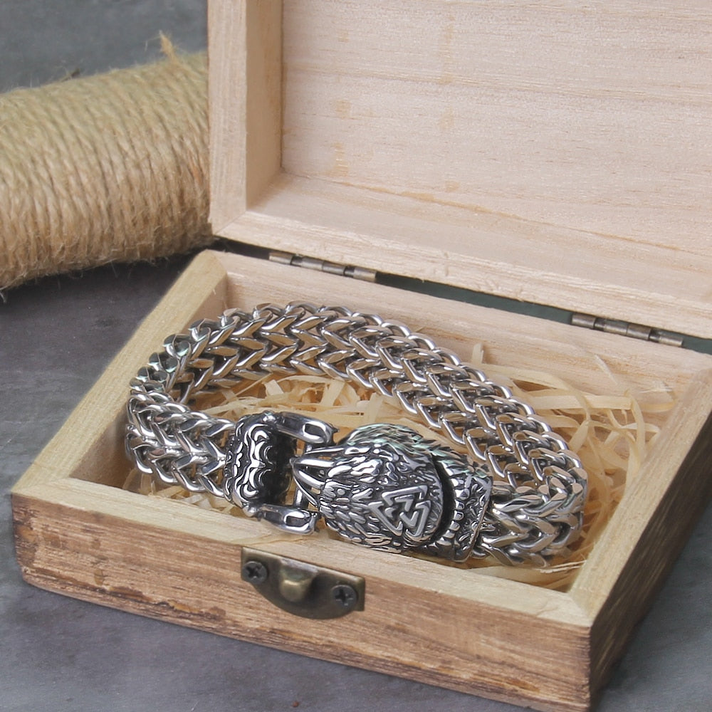 Fenrir - The Great Wolf - Stainless Steel Bracelet - Viking Trinkets