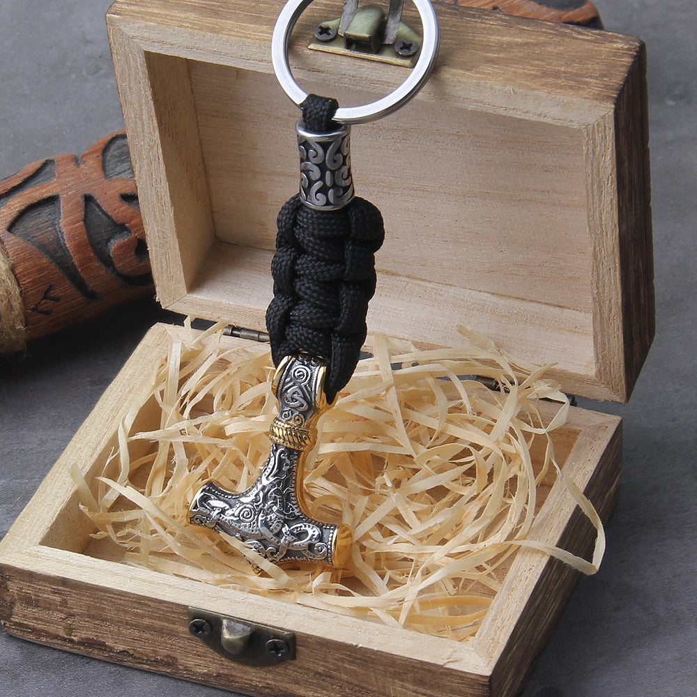 Stormbreaker - Stainless Steel Mjolnir Keyring - Viking Trinkets